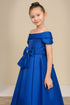 Elegant Off-Shoulder Satin Special Occasion Dress 4-18