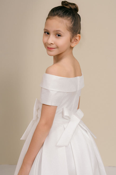 Elegant Off-Shoulder Satin Special Occasion Dress 4-18
