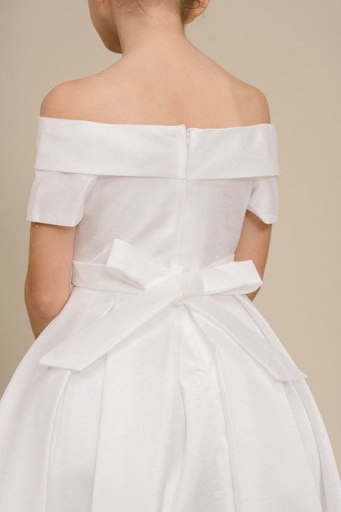 Elegant Off-Shoulder Satin Special Occasion Dress 4-18