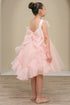 Elegant Floral Embellished Ruffle Back Dress 4-14