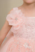 Elegant Floral Embellished Ruffle Back Dress 4-14