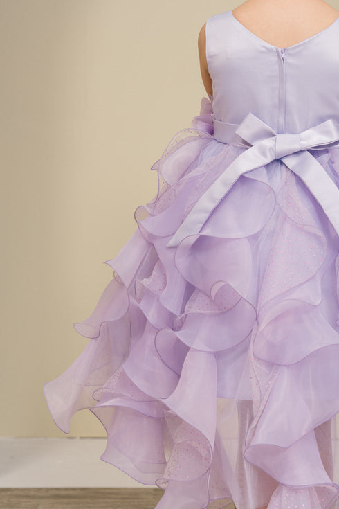 Girls Elegant Sequin & Ruffle Gown 2-14