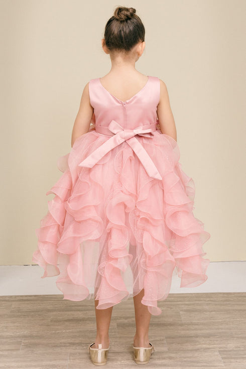 Girls Elegant Sequin & Ruffle Gown 2-14