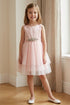 Girls Satin & Tulle Party Dress with Rhinestone Waistband 2-14