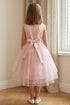 Girls Satin & Tulle Party Dress with Rhinestone Waistband 2-14