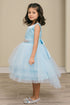 Girls Satin & Tulle Party Dress with Rhinestone Waistband 2-14