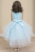 Girls Satin & Tulle Party Dress with Rhinestone Waistband 2-14
