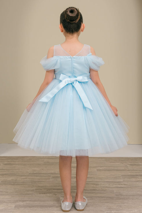 Girls Floral Sequin Tulle Special Occasion Dress 2-14