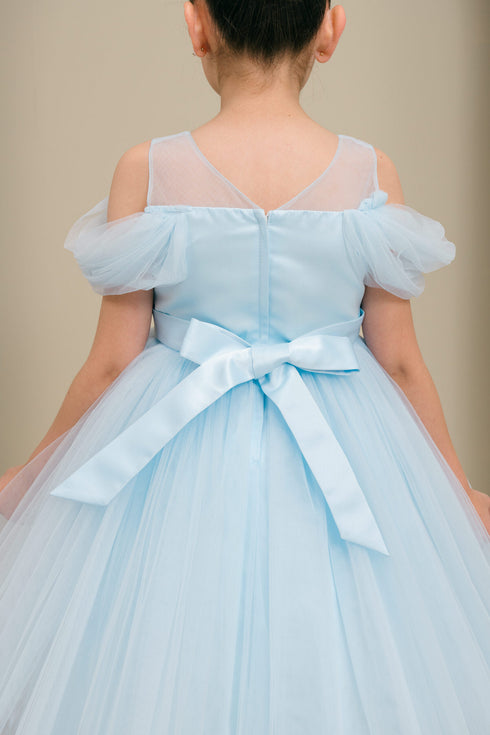 Girls Floral Sequin Tulle Special Occasion Dress 2-14