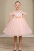 Girls Floral Sequin Tulle Special Occasion Dress 2-14