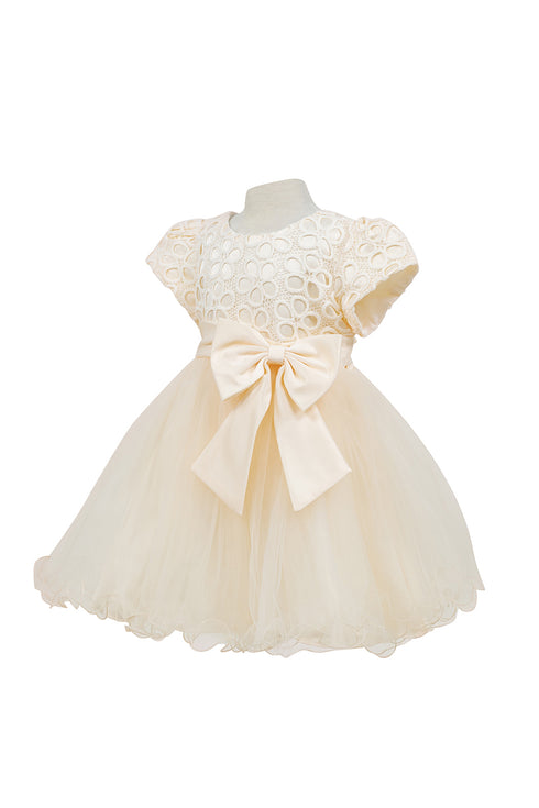 Baby Girls Lace Tulle Party Dress with Bow 6-24Months