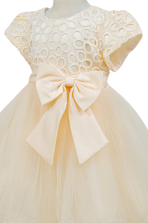 Baby Girls Lace Tulle Party Dress with Bow 6-24Months
