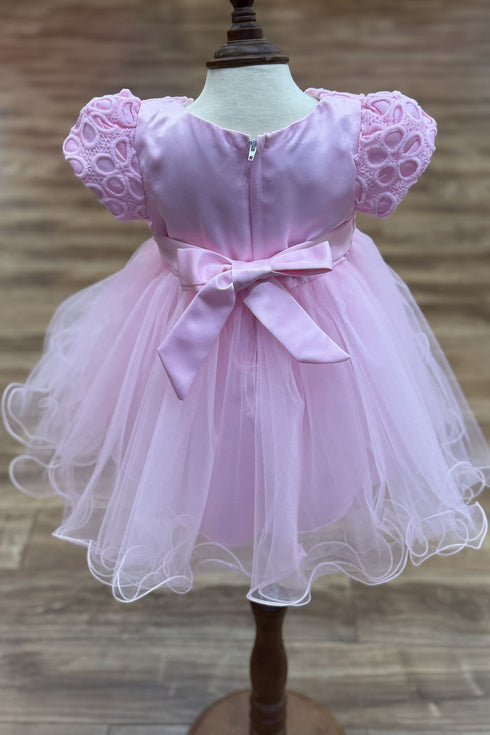 Baby Girls Lace Tulle Party Dress with Bow 6-24Months