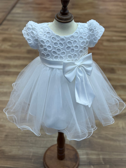 Baby Girls Lace Tulle Party Dress with Bow 6-24Months