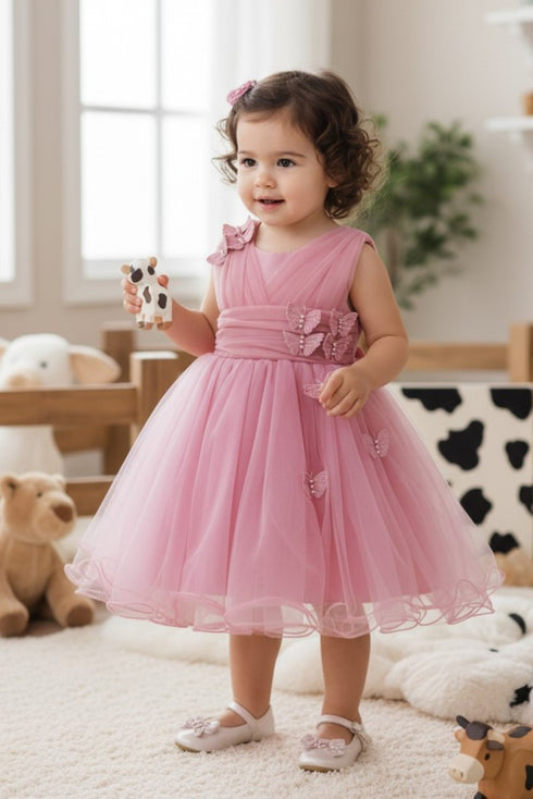 Baby Girls Butterfly Tulle Party Dress 6-24Months