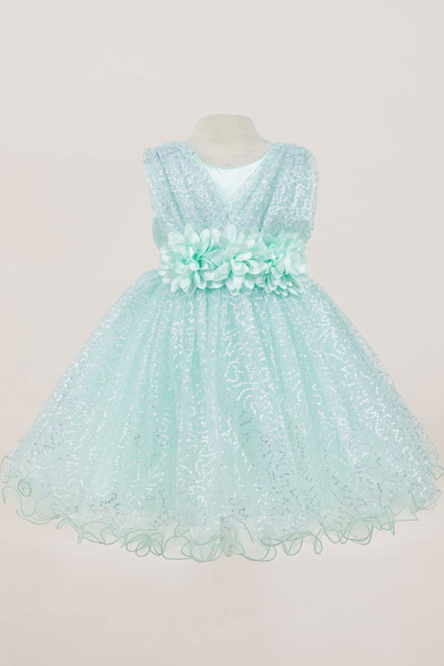 Baby Girls Sparkly Tulle Floral Special Occasion Dress 6-24Months