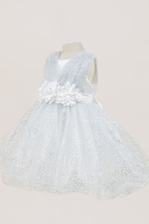 Baby Girls Sparkly Tulle Floral Special Occasion Dress 6-24Months