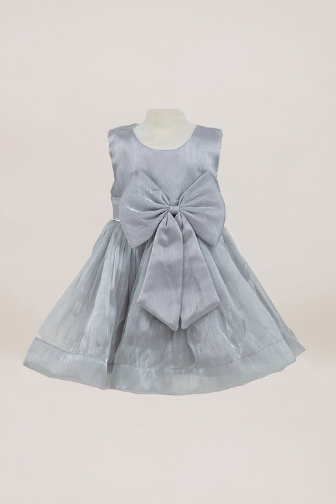 Satin Baby Girl Dress with Bow – Elegant Toddler Party & Special Occasion Dress 6-24Months