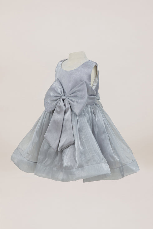 Satin Baby Girl Dress with Bow – Elegant Toddler Party & Special Occasion Dress 6-24Months