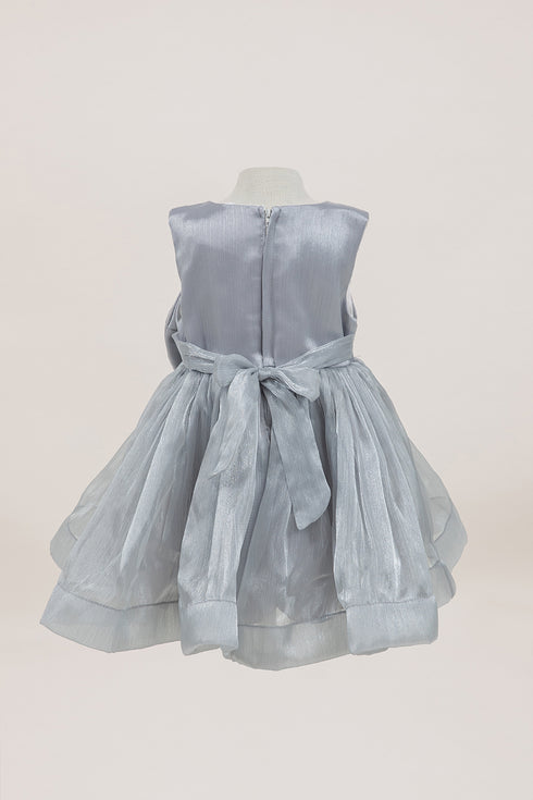 Satin Baby Girl Dress with Bow – Elegant Toddler Party & Special Occasion Dress 6-24Months