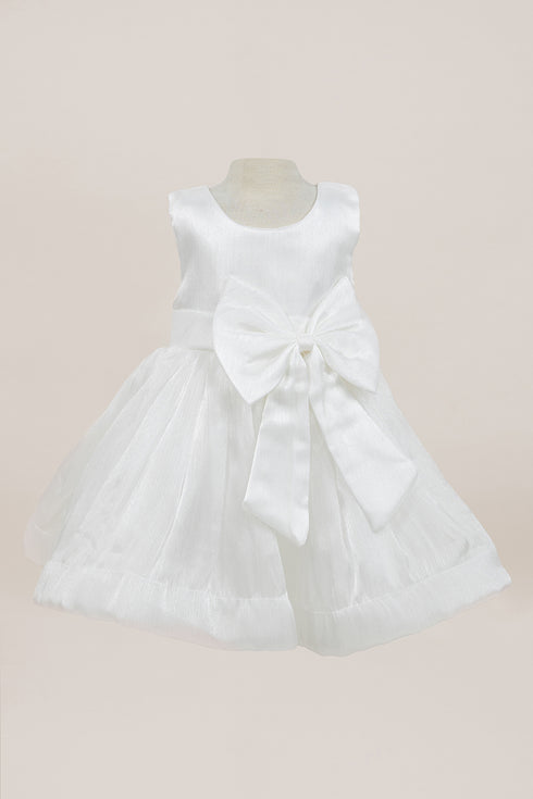 Satin Baby Girl Dress with Bow – Elegant Toddler Party & Special Occasion Dress 6-24Months