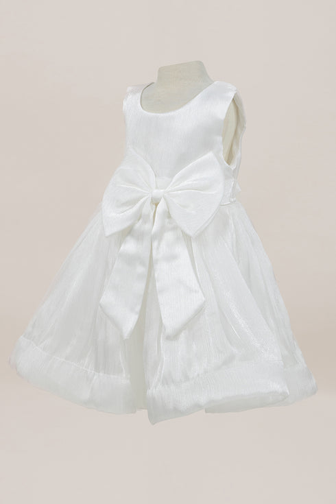 Satin Baby Girl Dress with Bow – Elegant Toddler Party & Special Occasion Dress 6-24Months