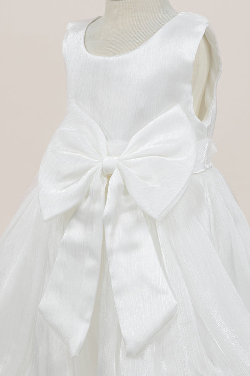 Satin Baby Girl Dress with Bow – Elegant Toddler Party & Special Occasion Dress 6-24Months