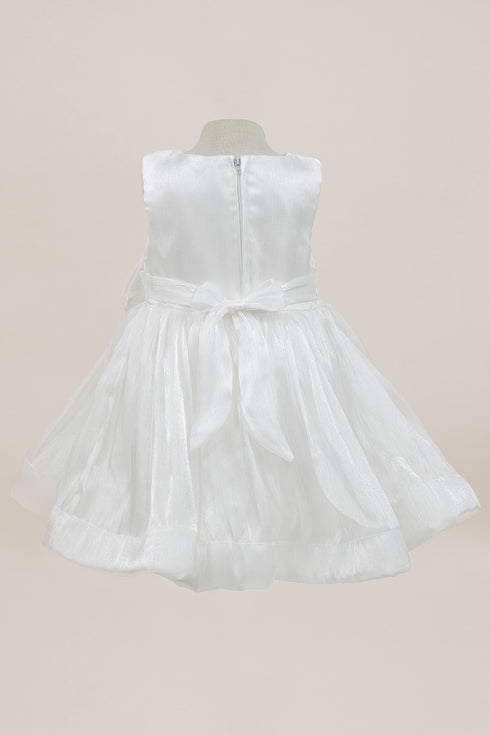 Satin Baby Girl Dress with Bow – Elegant Toddler Party & Special Occasion Dress 6-24Months