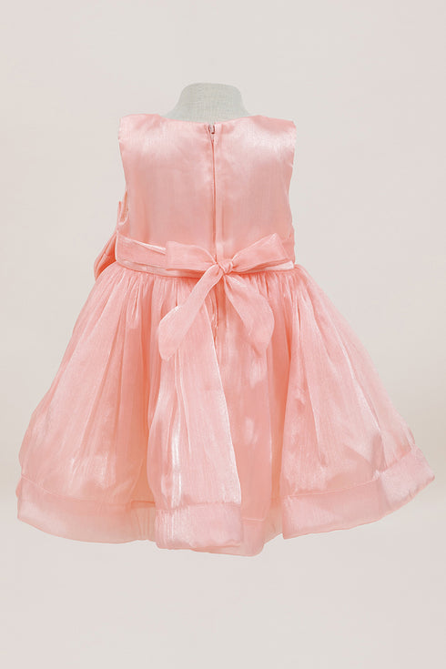 Satin Baby Girl Dress with Bow – Elegant Toddler Party & Special Occasion Dress 6-24Months
