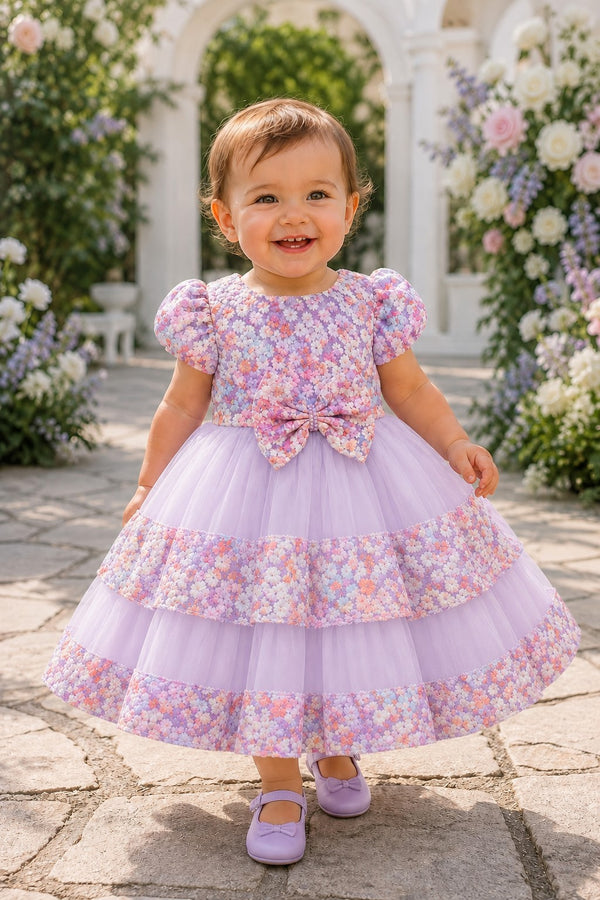 Baby Girl Floral Sequin Tiered Tulle Dress 6-24Months