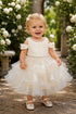 Baby Girl 3D Rose Pearl Ruffled Organza Dress 3-24Months