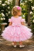 Baby Girl 3D Rose Pearl Ruffled Organza Dress 3-24Months