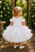 Baby Girl 3D Rose Pearl Ruffled Organza Dress 3-24Months