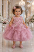 Baby Girl Butterfly Ruffled Organza Dress with Hair Clip 6-24Months