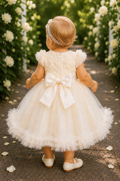 Baby Girls Floral Tulle Dress with Headband 6-24 Months