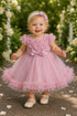 Baby Girls Floral Tulle Dress with Headband 6-24 Months