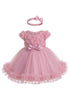 Baby Girls Floral Tulle Dress with Headband 6-24 Months