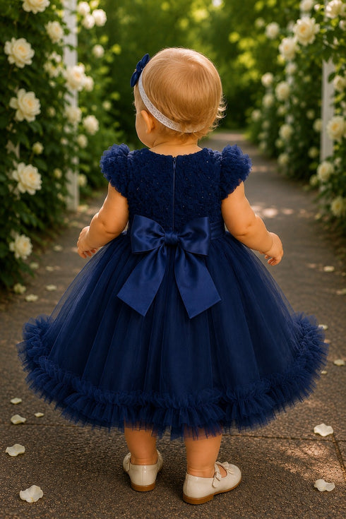 Baby Girls Floral Tulle Dress with Headband 6-24 Months