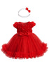 Baby Girls Floral Tulle Dress with Headband 6-24 Months