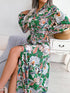 tied-printed-long-sleeve-midi-dress Sophia's Trends - Sophia's Style--