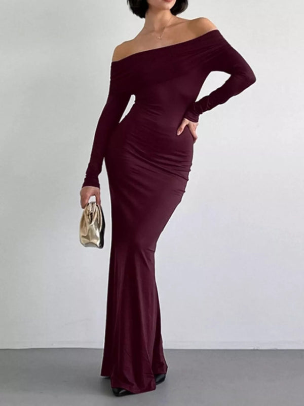 off-shoulder-long-sleeve-maxi-dress-OhSoStyled-Sophia's-Style-1