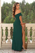 off-shoulder-split-maxi-dress Sophia's Trends - Sophia's Style-Dark Green-XS
