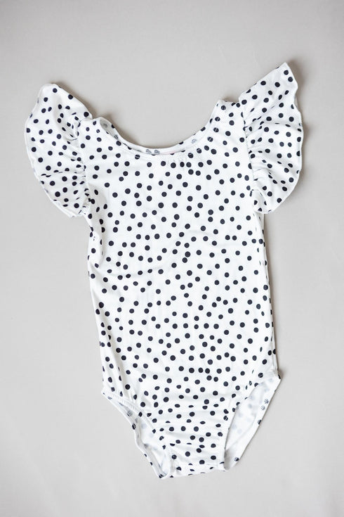 scattered-dot-s-s-flutter-sleeve-leotard Mila & Rose - Sophia's Style-Scattered Dot S/S Flutter Sleeve Leotard-6-12M--1