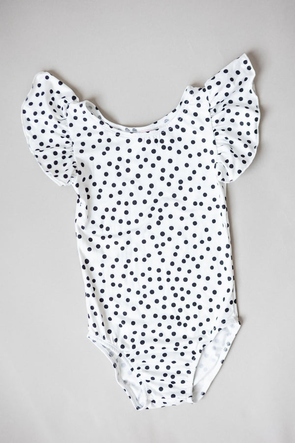 scattered-dot-s-s-flutter-sleeve-leotard Mila & Rose - Sophia's Style-Scattered Dot S/S Flutter Sleeve Leotard-6-12M--1