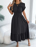 smocked-frill-round-neck-midi-dress OhSoStyled - Sophia's Style in Black-4