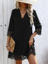 cutout-v-neck-three-quarter-sleeve-mini-dress OhSoStyled at Sophia's Style-7