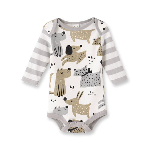 puppy-dog-print-baby-bodysuit-cotton-stripe-sleeve-sophias-style-2