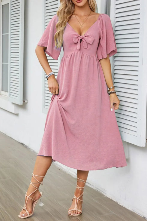 smocked-tie-front-flutter-sleeve-midi-dress OhSoStyled at Sophia's Style-3
