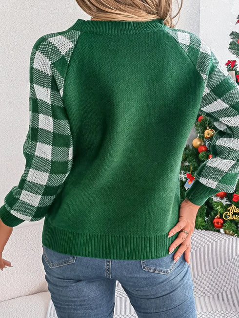 reindeer-plaid-round-neck-long-sleeve-sweater-Sophia's Style-13