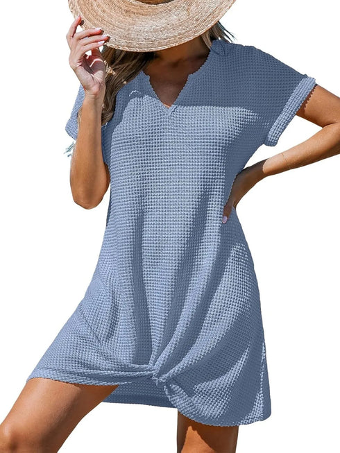 twisted-front-notched-short-sleeve-dress OhSoStyled at Sophia's Style-10